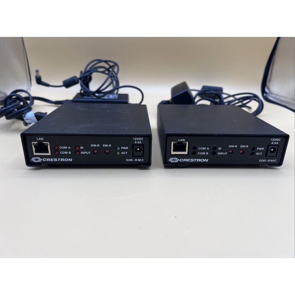 Lot Of 2 Crestron QM-RMC Input Media Room Controllers w/ Power Adapters (used)